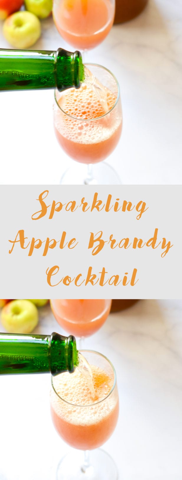 This Sparkling Apple Brandy Cocktail is the perfect soul-warming night cap for chilly fall evenings.