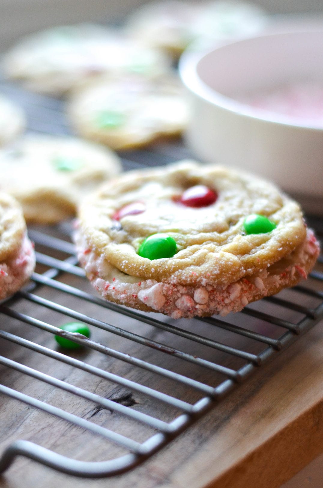 Peppermint Chocolate Chip Cookie Sandwiches