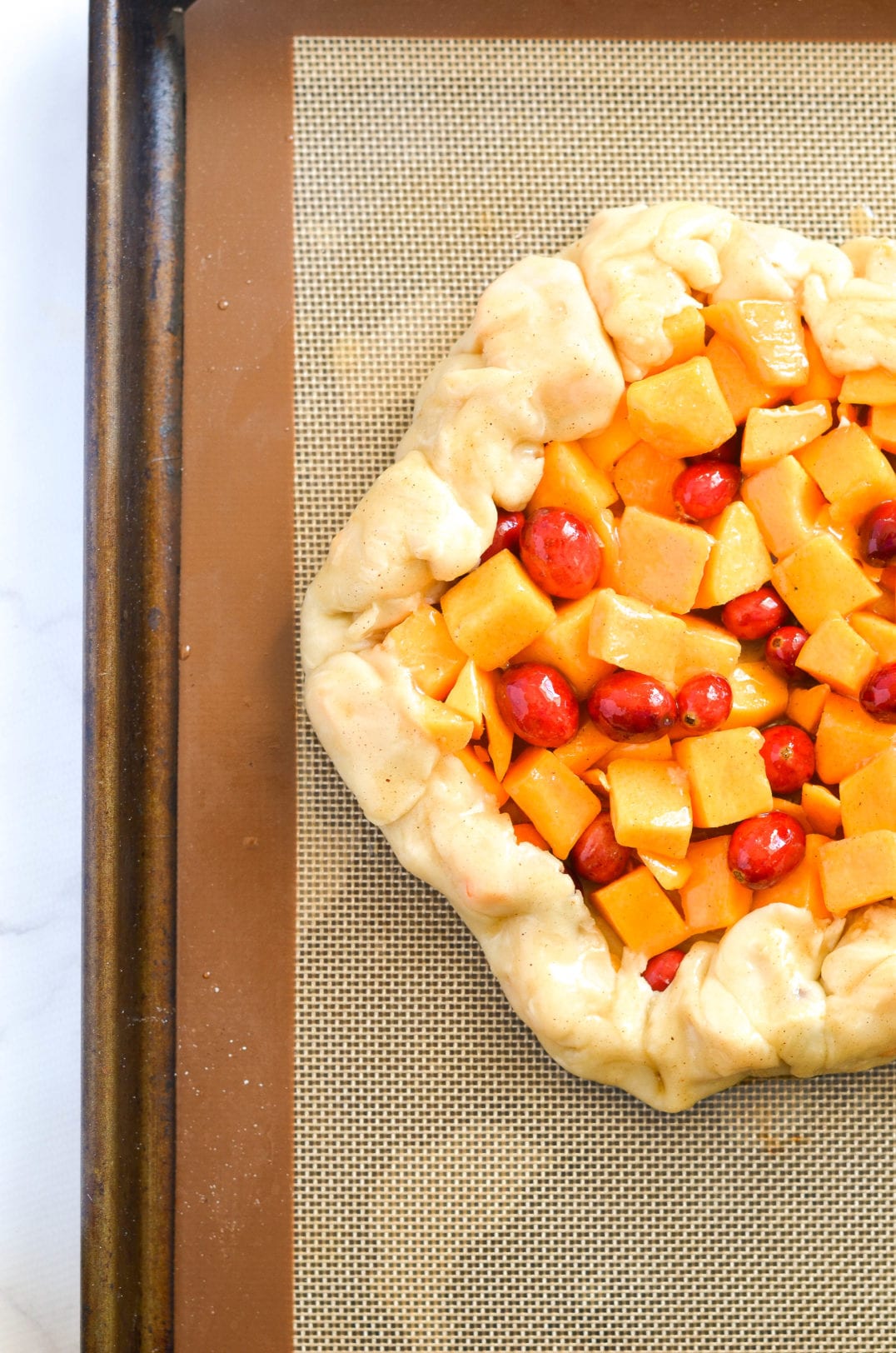 Butternut Squash and Cranberry Galette