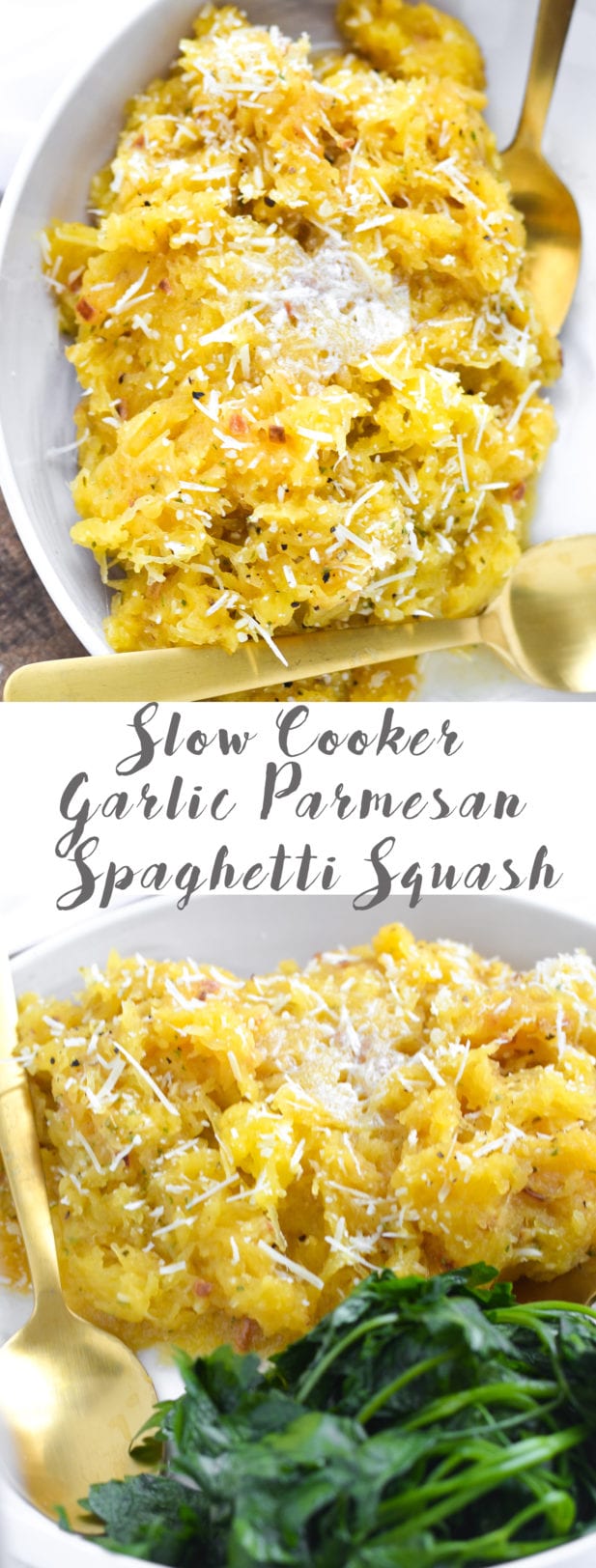 Slow Cooker Garlic Parmesan Spaghetti Squash