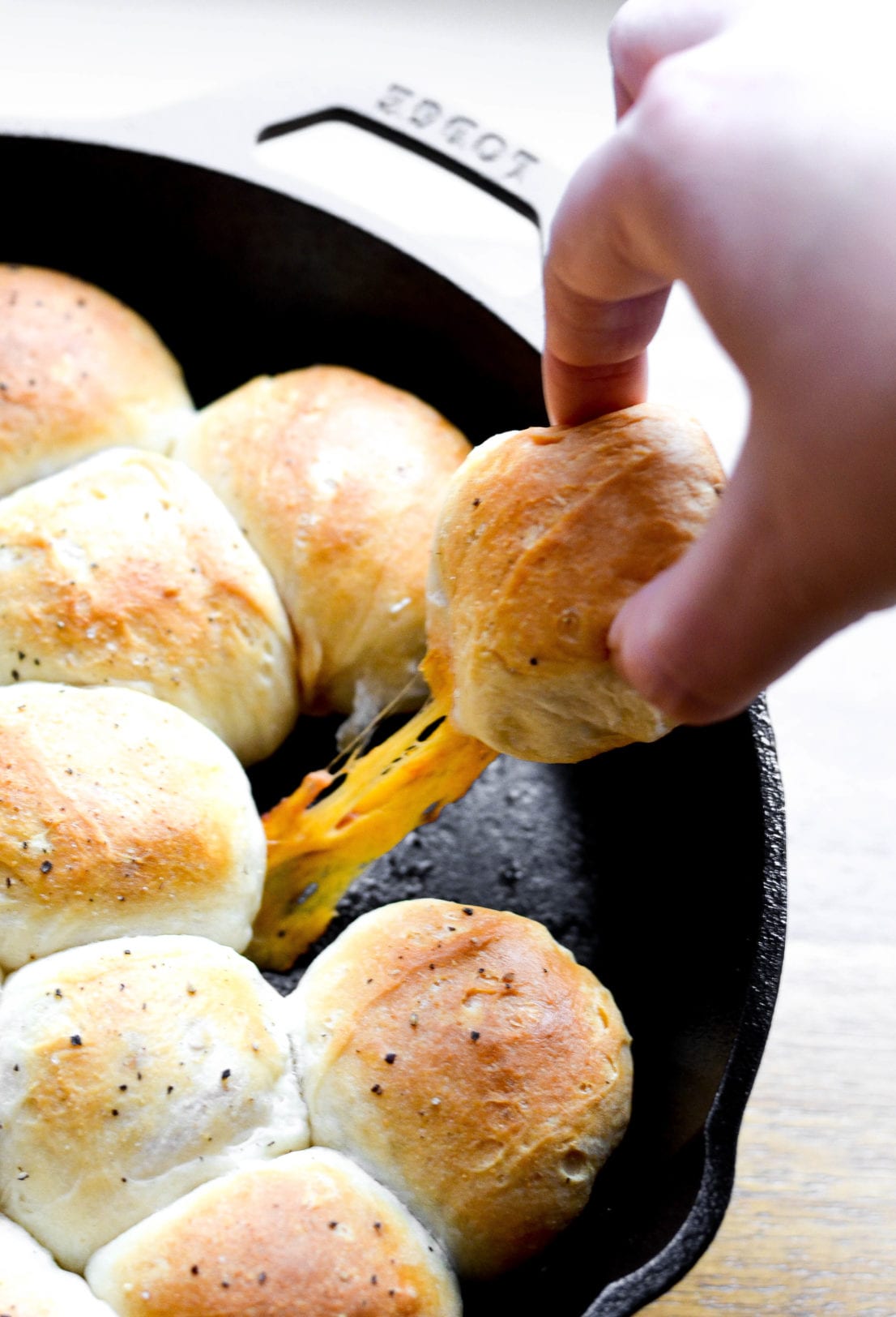 cheese strings from pulling apart pork bombs