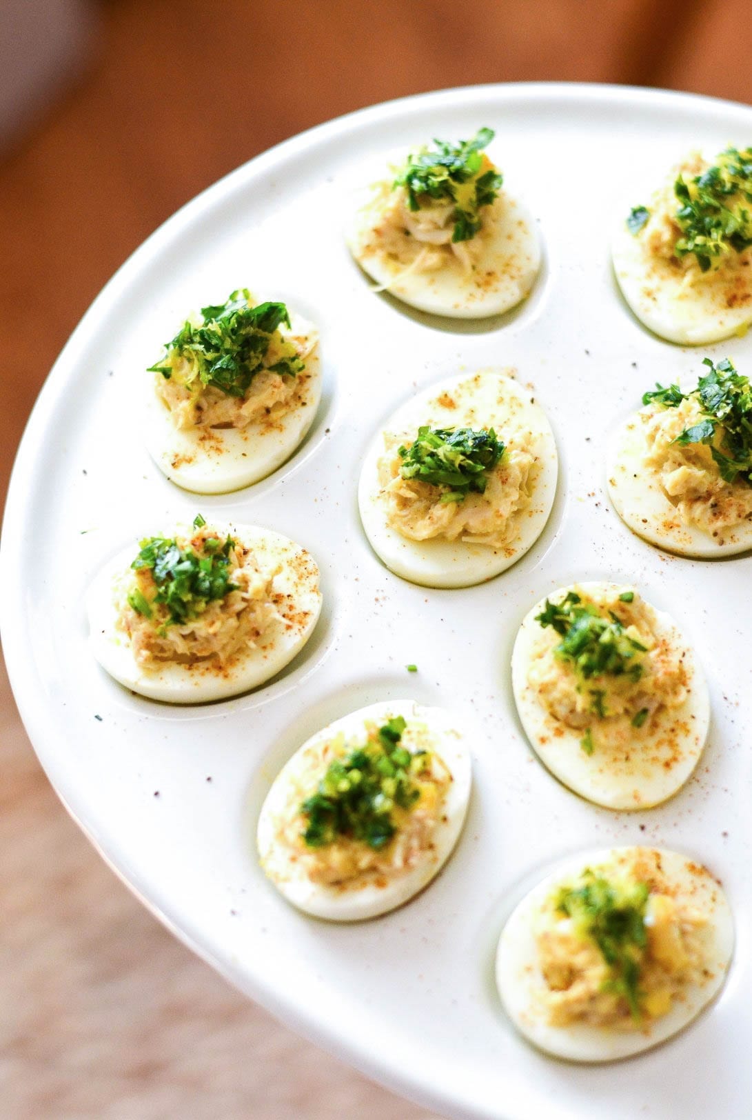 Crabby Deviled Eggs With Tarragon Gremolata My Modern Cookery