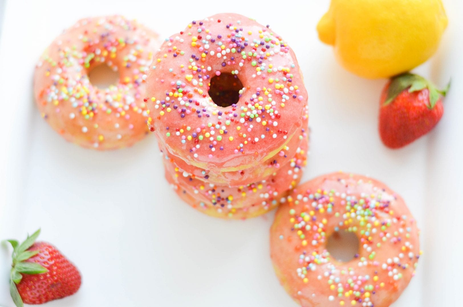 Baked Strawberry Lemon Donuts