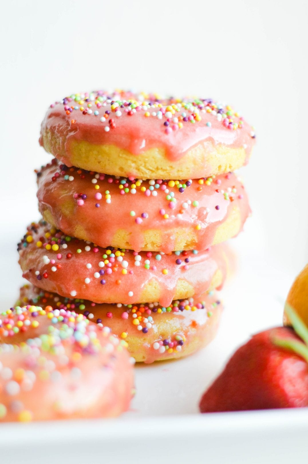 Baked Strawberry Lemon Donuts