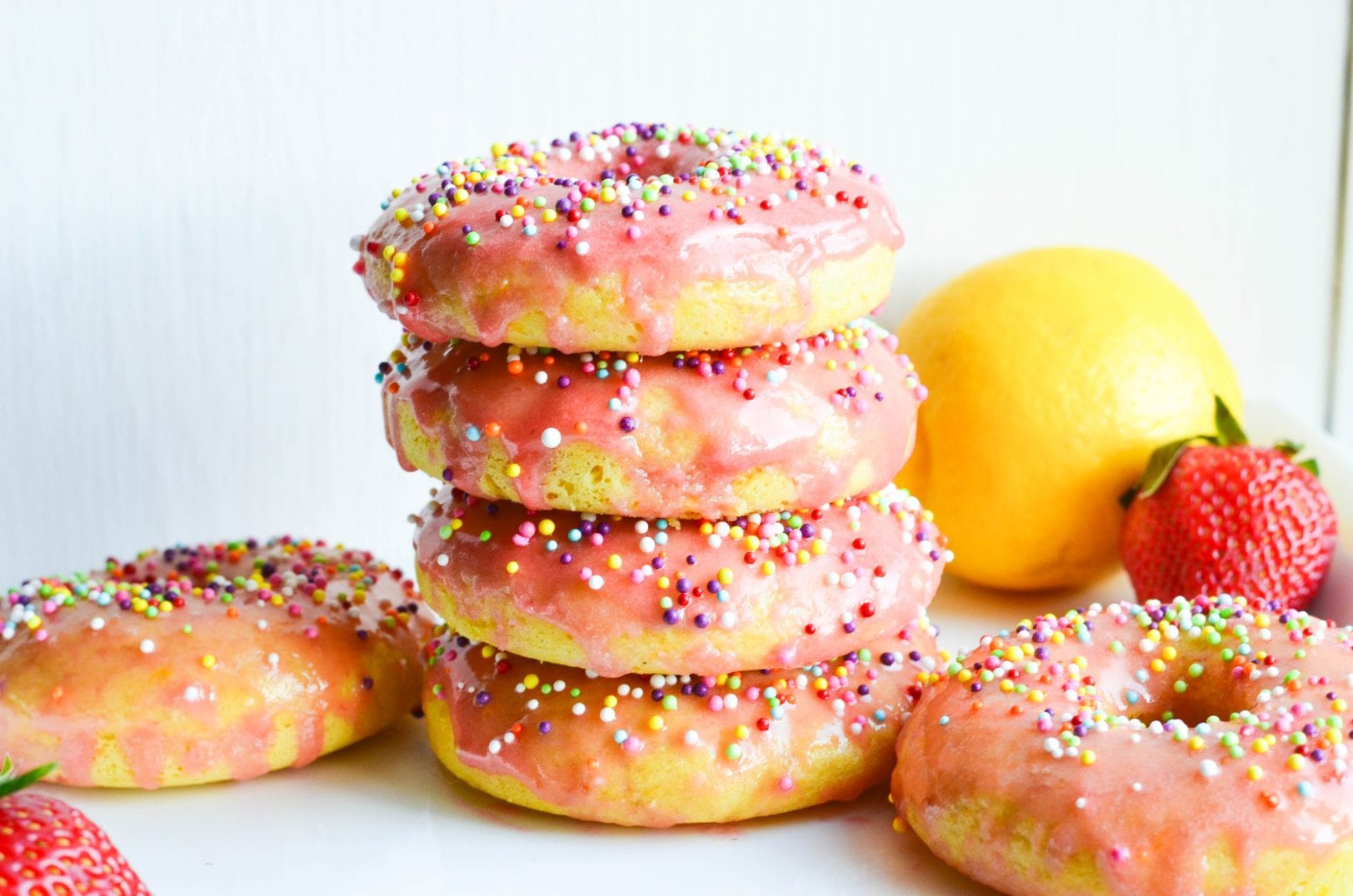 Baked Strawberry Lemon Donuts