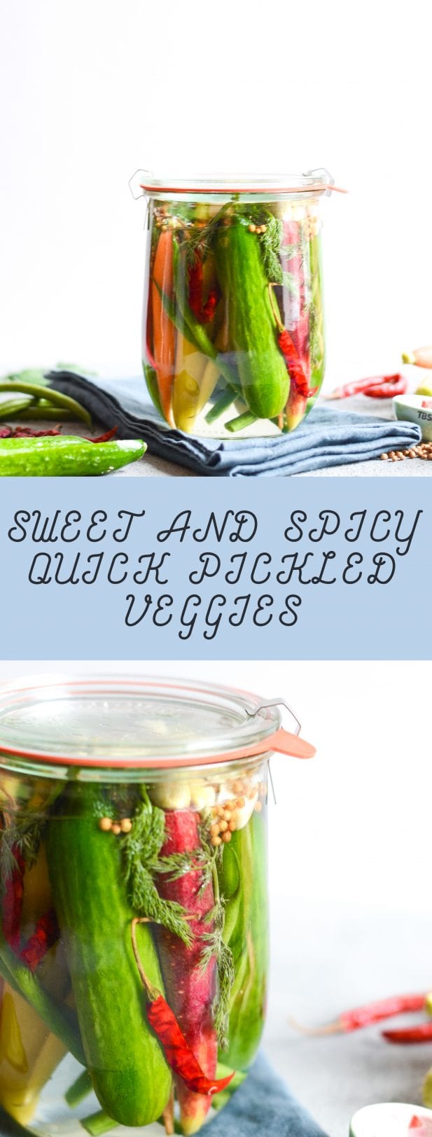 Sweet and Spicy Quick Pickled Veggies