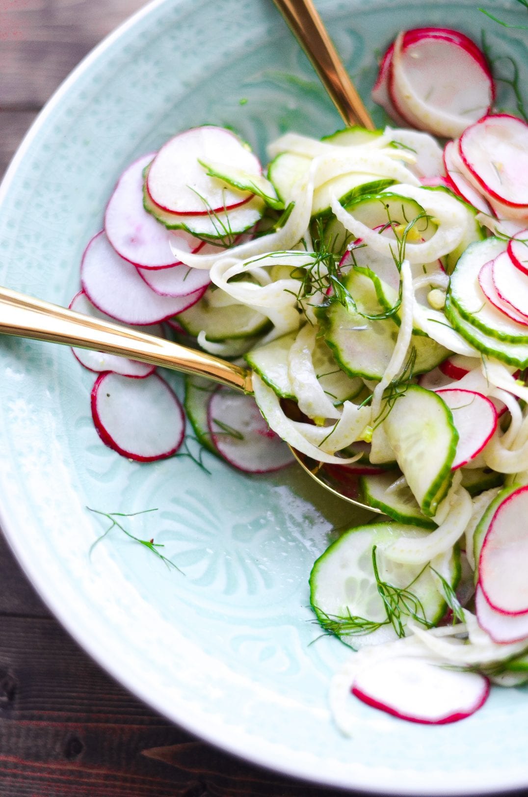 Cucumber, Radish and Fennel Salad with Mandarin Vinaigrette 