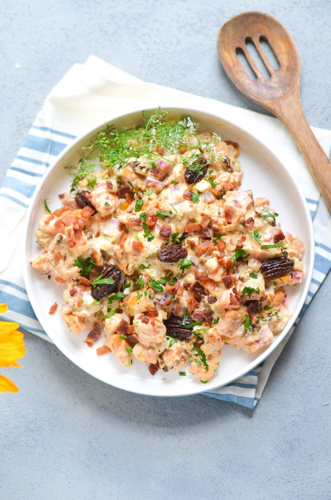 Sweet Potato Salad with Bacon and Spiced Pecans