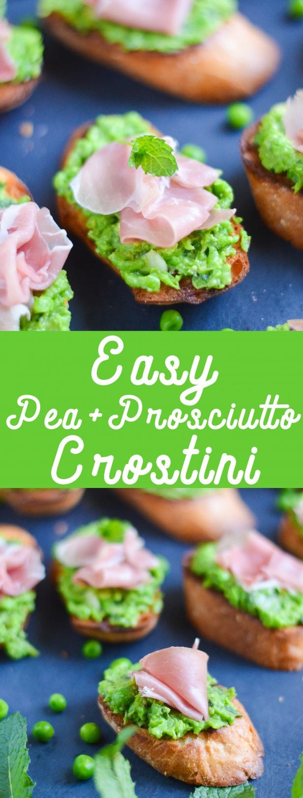Easy Pea and Prosciutto Crostini