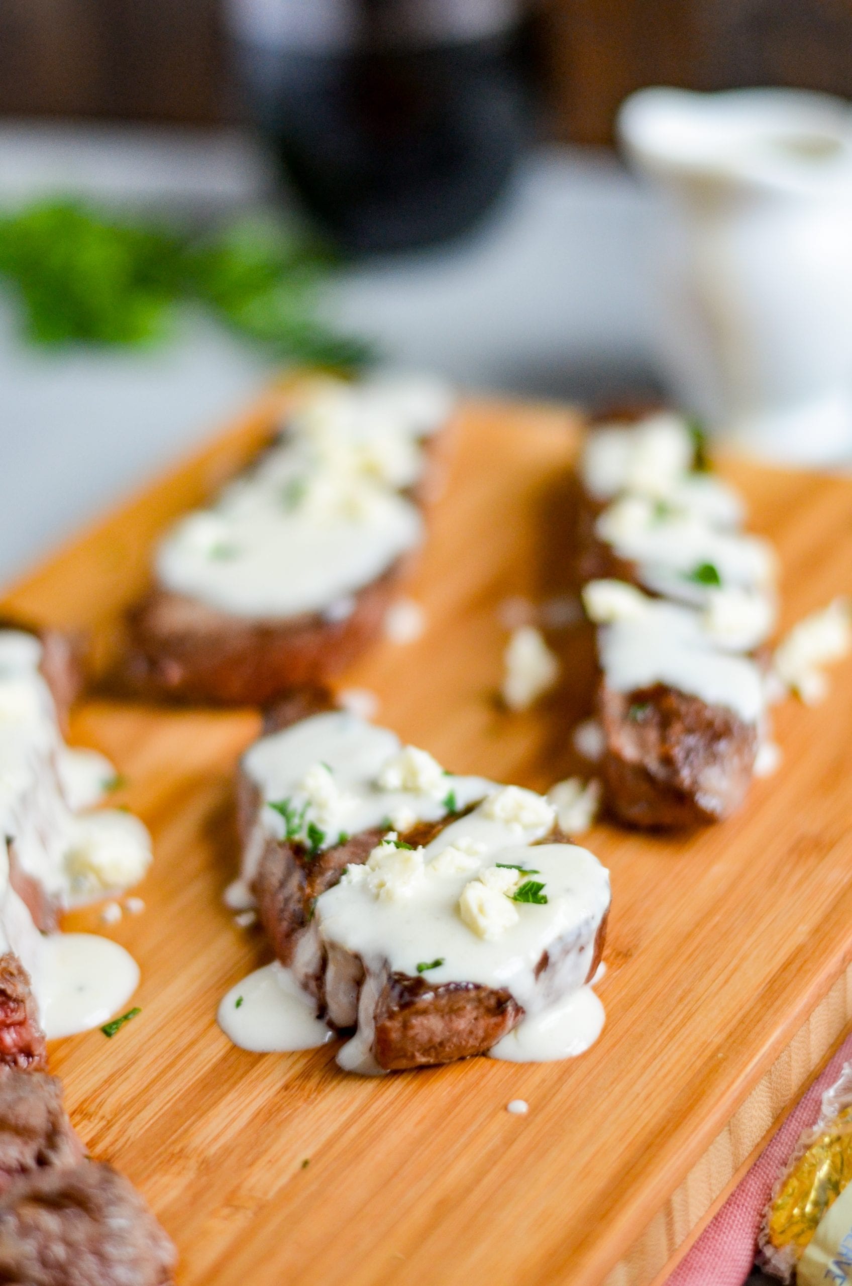 Grilled Sirloin Steaks with Roasted Garlic Cream Sauce My