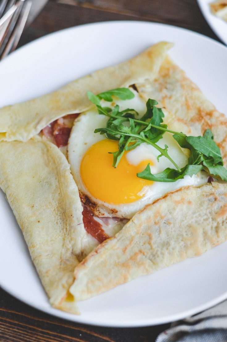 Cheesy Country Ham and Egg Crepes