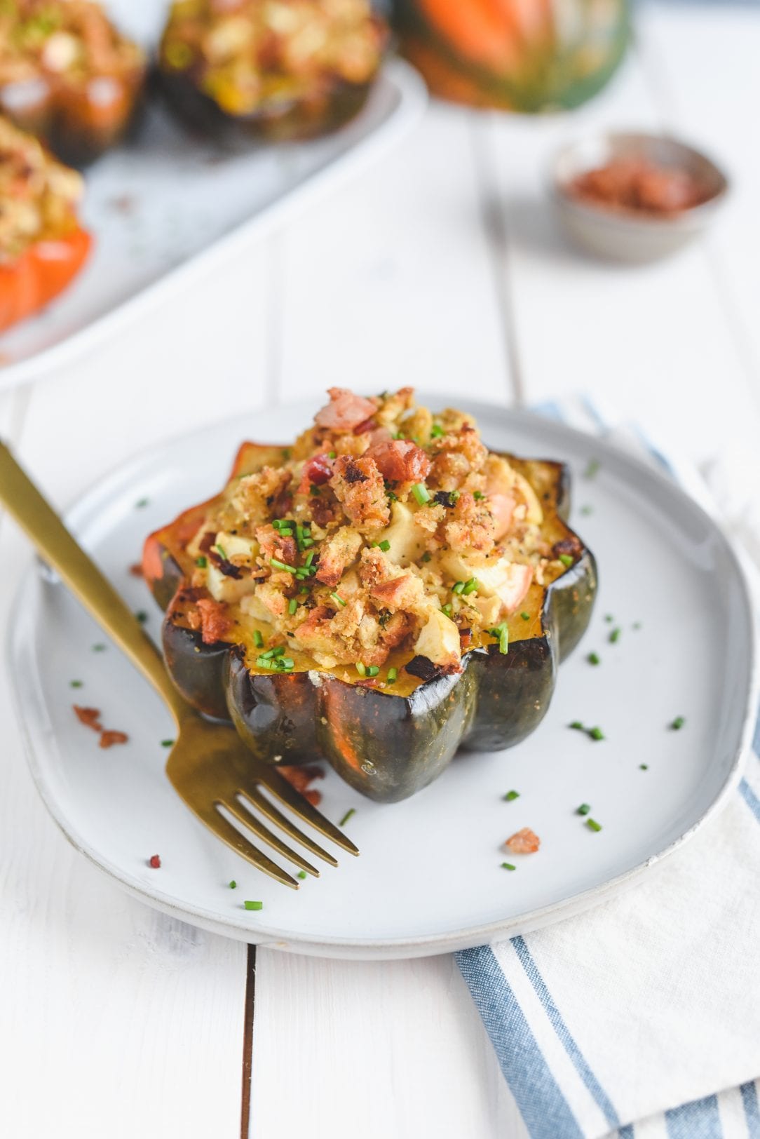 stuffed acorn squash filled with stuffing
