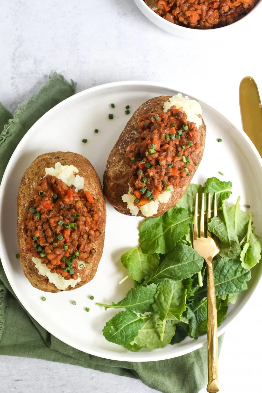 Lentil Sloppy Joe Stuffed Baked Potatoes - My Modern Cookery