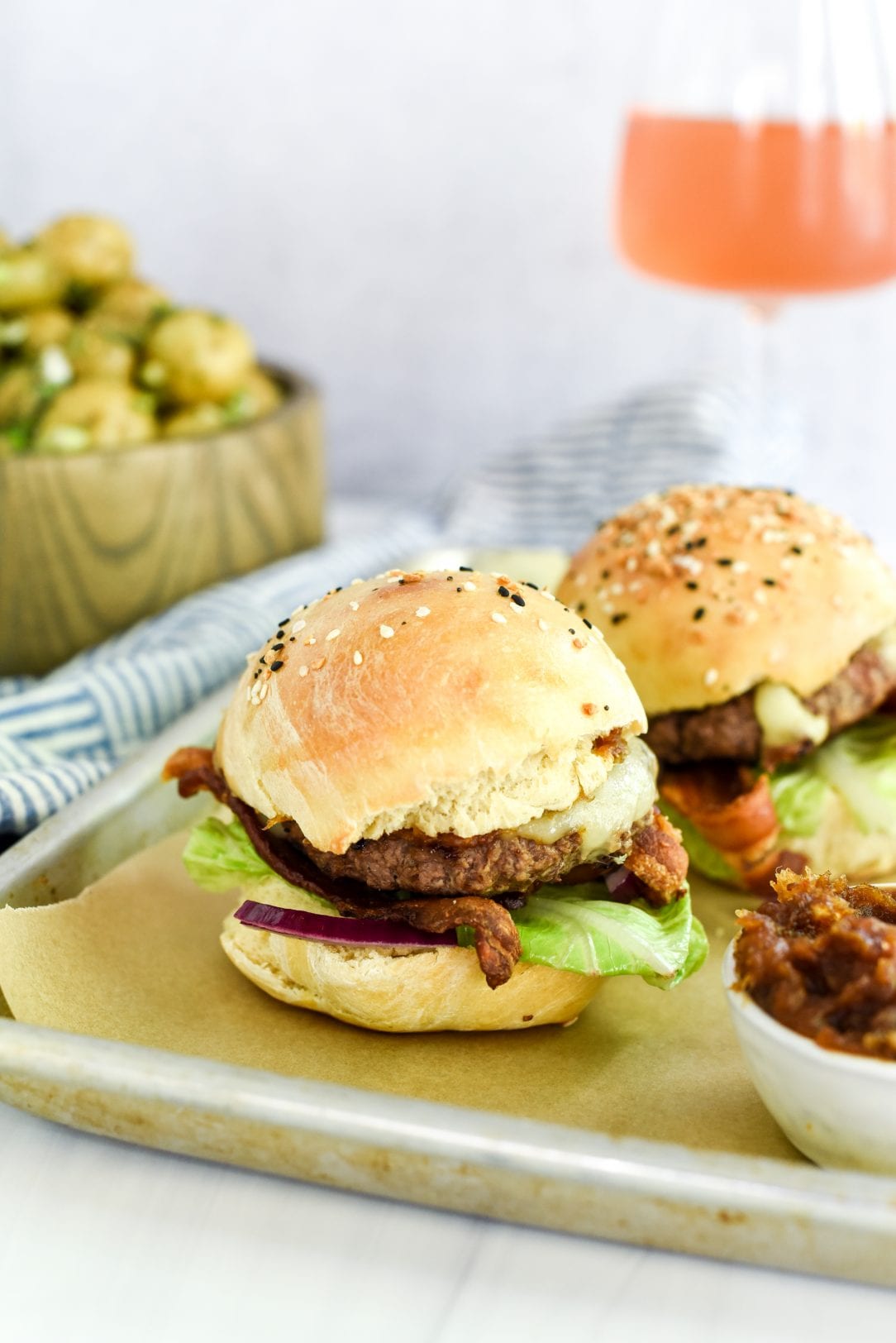 Smash Burger Sliders with Spicy Date Spread