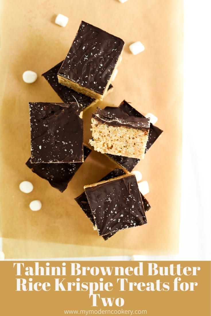 Tahini Browned Butter Rice Krispie Treats for Two