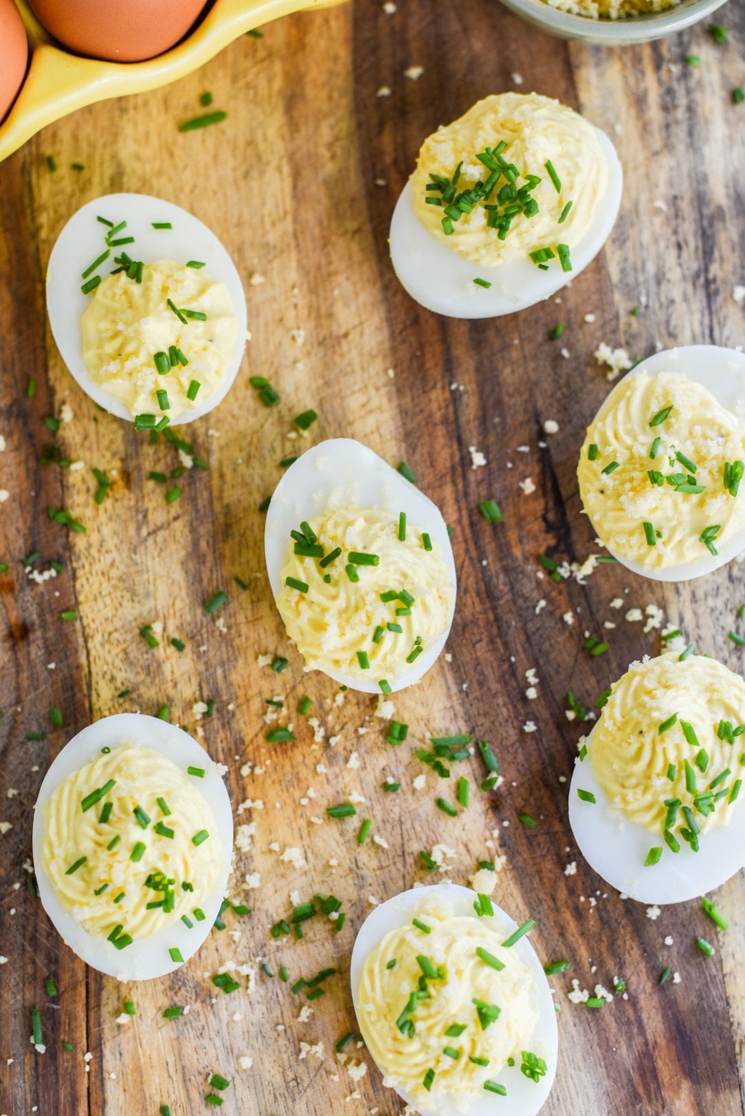 Sour Cream and Cheddar Deviled Eggs