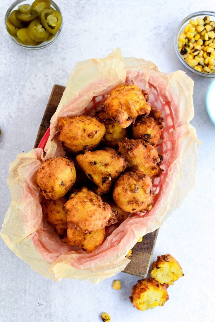Corn and Pepper Jack Hush Puppies